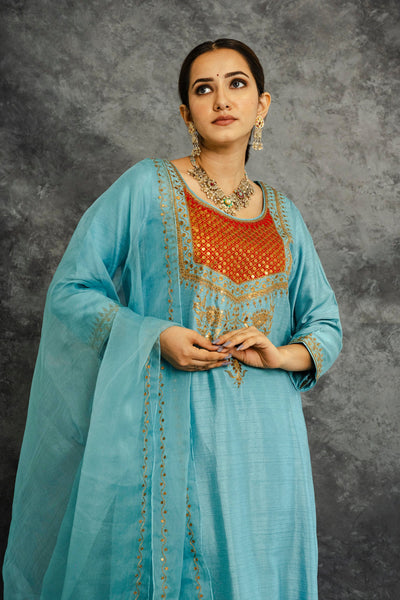 LIGHT BLUE KURTA SET