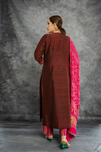 BROWN KURTA SET