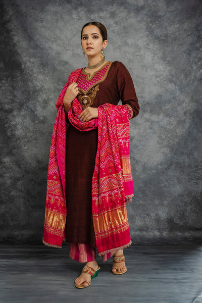 BROWN KURTA SET