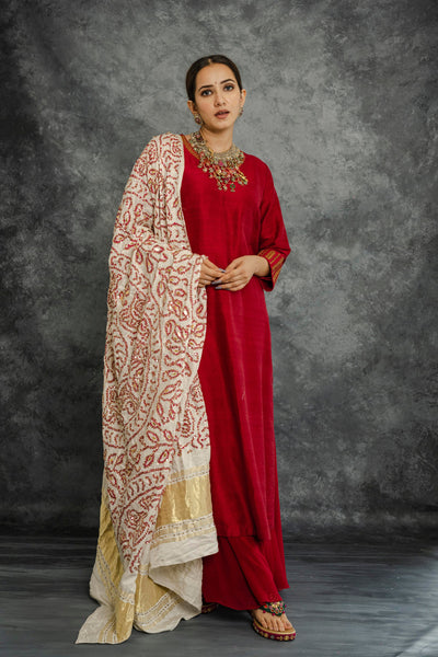 RED KURTA SET