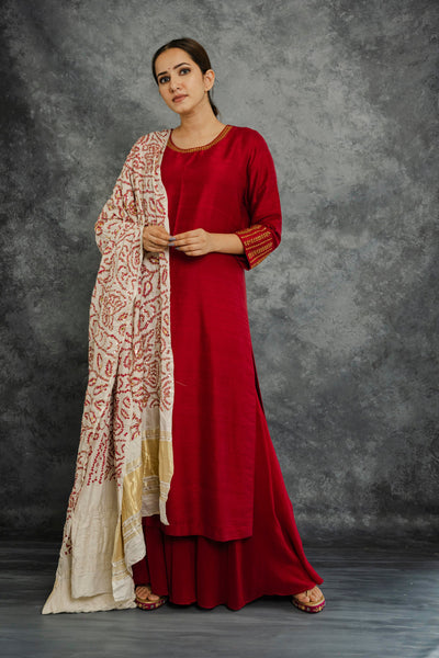 RED KURTA SET
