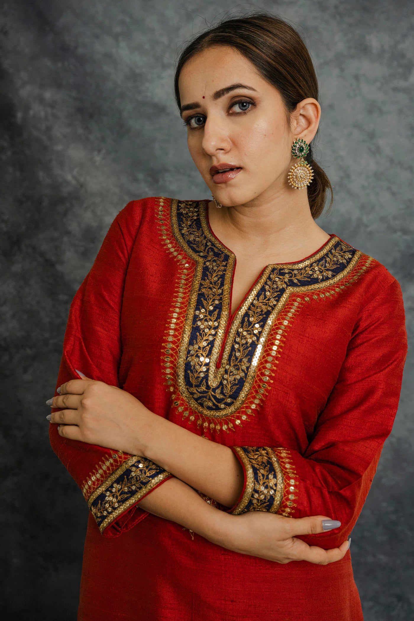 RED KURTA SET