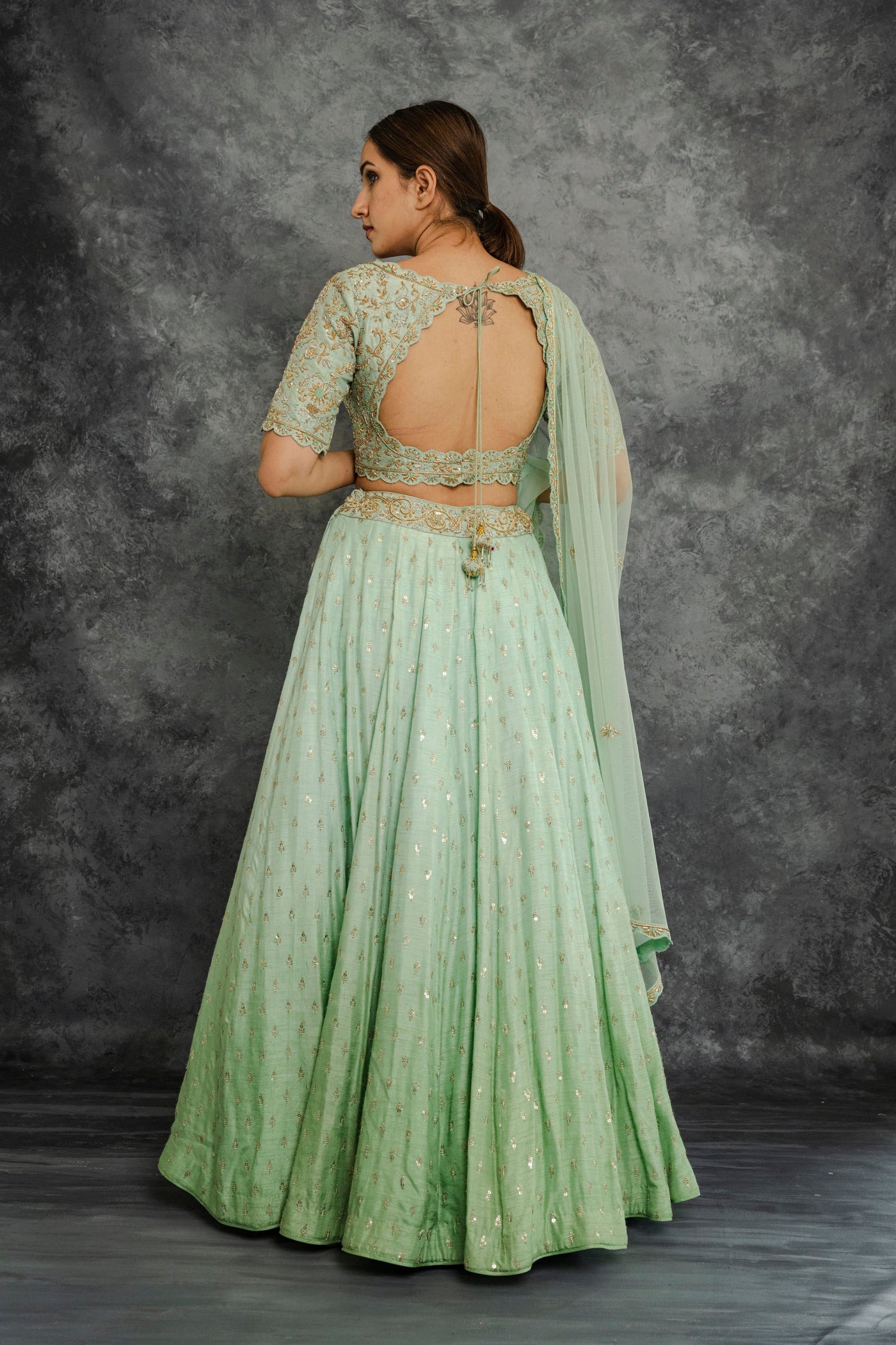 SEHAJ GREEN LEHENGA SET