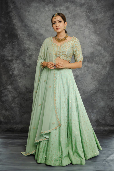 SEHAJ GREEN LEHENGA SET