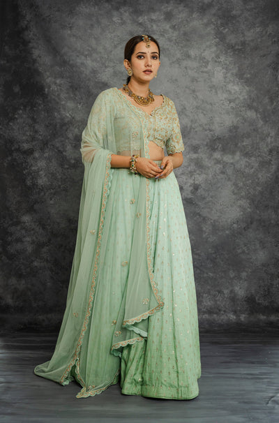 SEHAJ GREEN LEHENGA SET