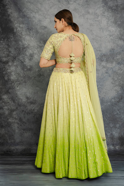 GREEN OMBRE LEHENGA