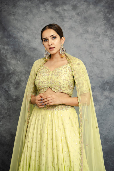 GREEN OMBRE LEHENGA