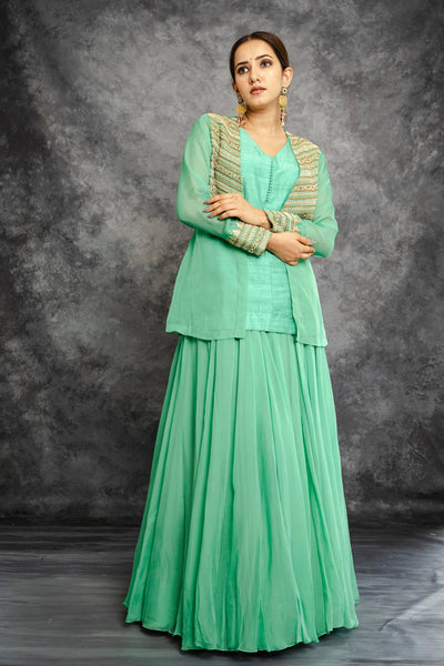 LIGHT GREEN INDOWESTERN SET