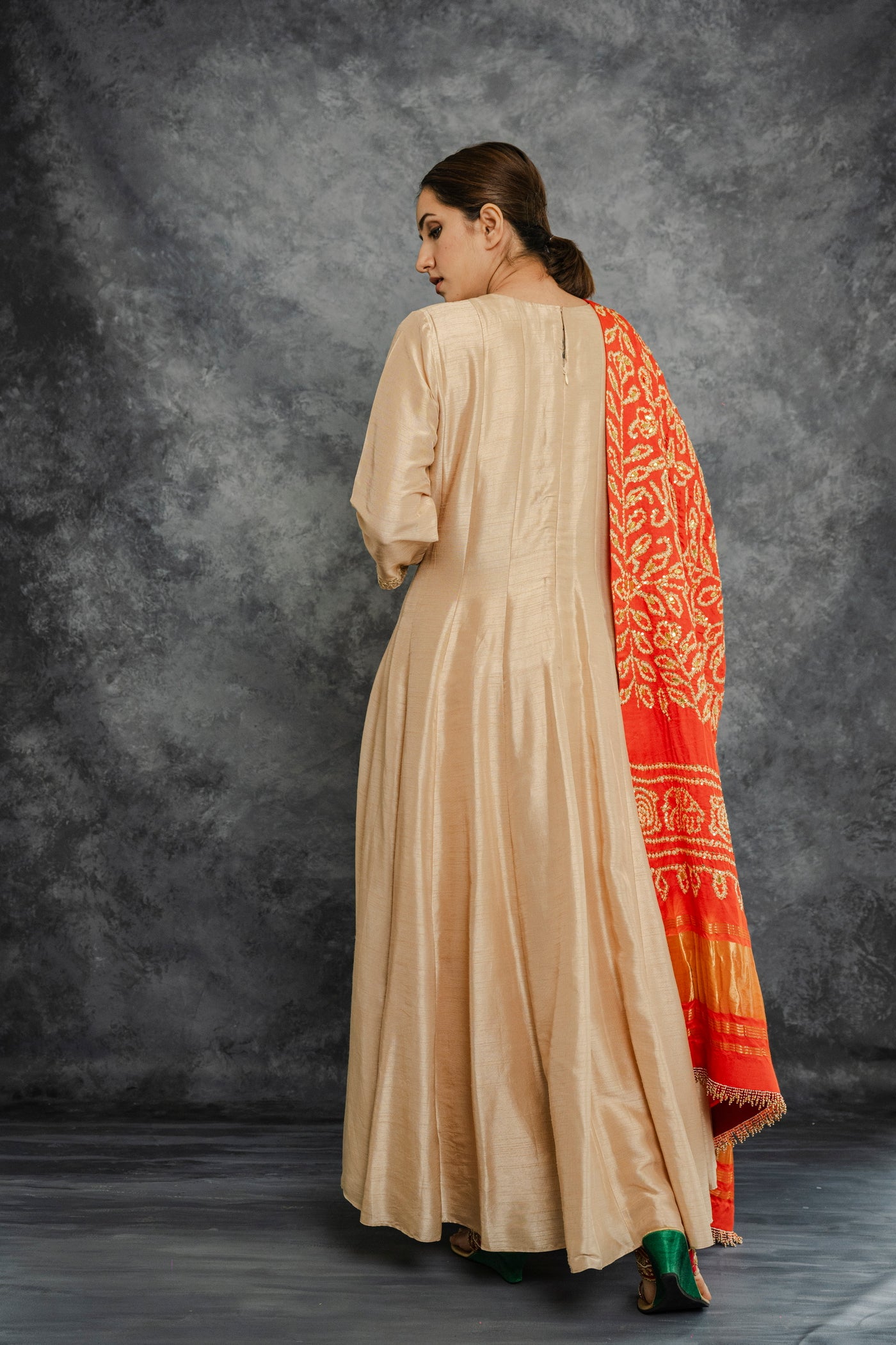 Golden Anarkali set