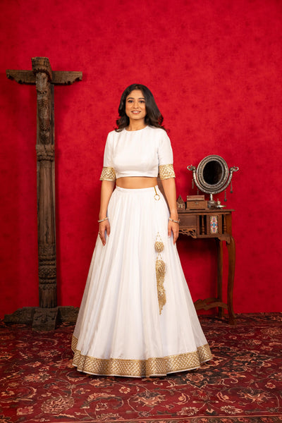 WHITE LEHENGA SET