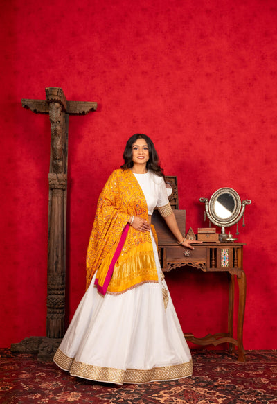 WHITE LEHENGA SET