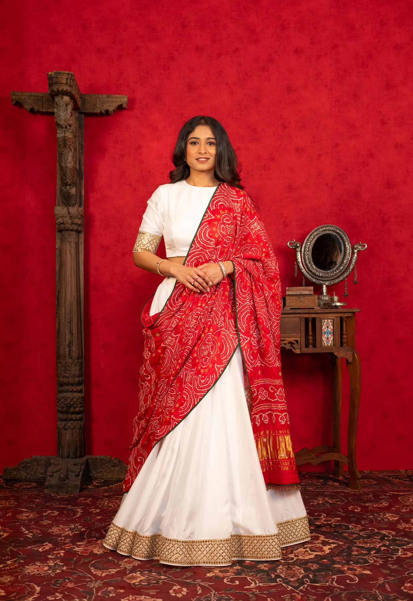 WHITE LEHENGA SET