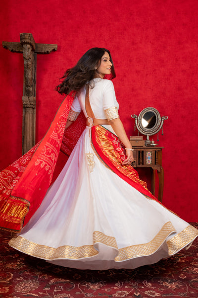 WHITE LEHENGA SET