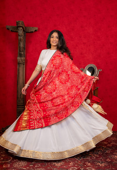 WHITE LEHENGA SET