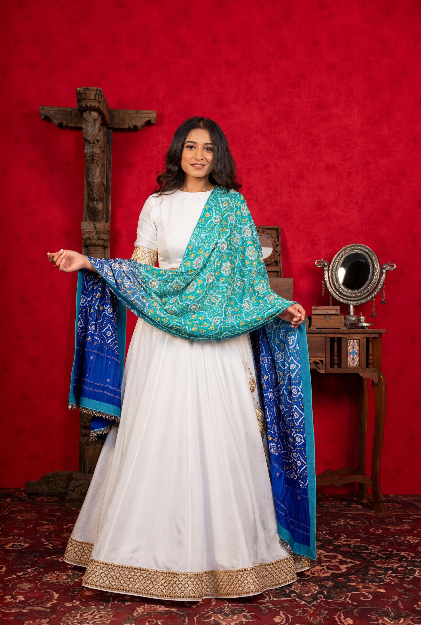 WHITE LEHENGA SET