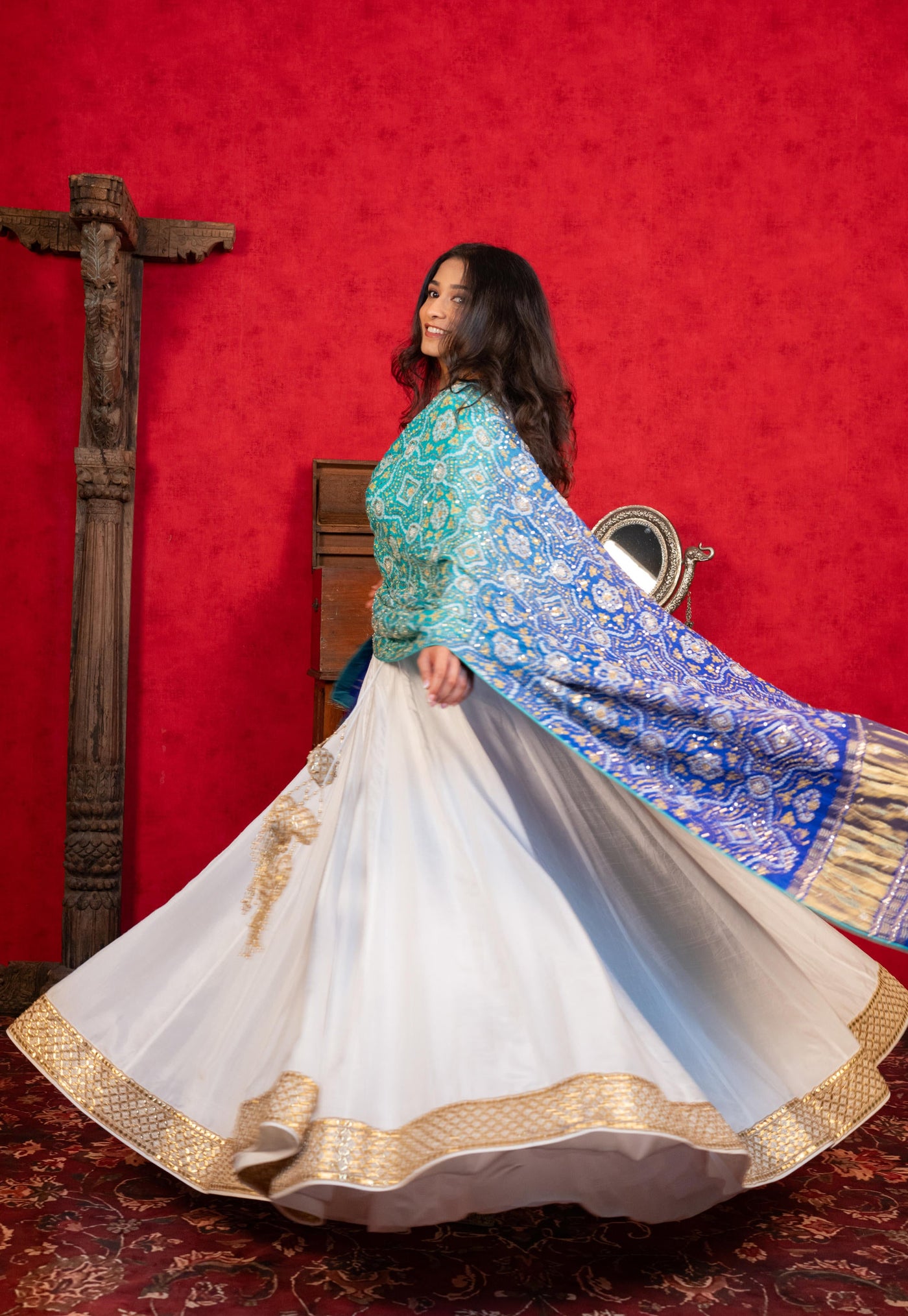WHITE LEHENGA SET