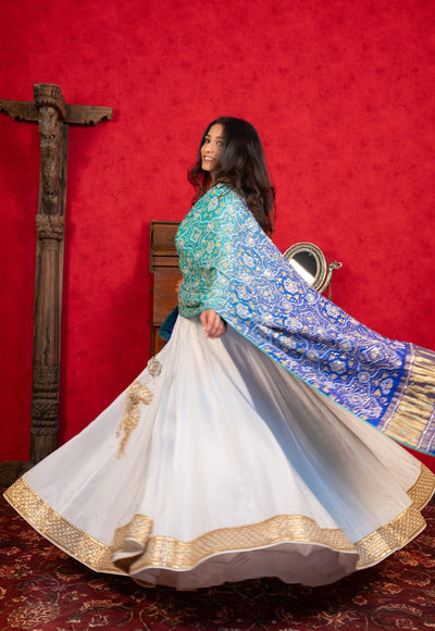 WHITE LEHENGA SET