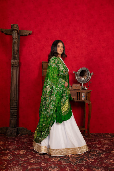 WHITE LEHENGA SET