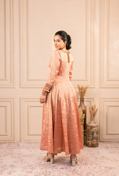 ROSE GOLD TISSUE ANARKALI