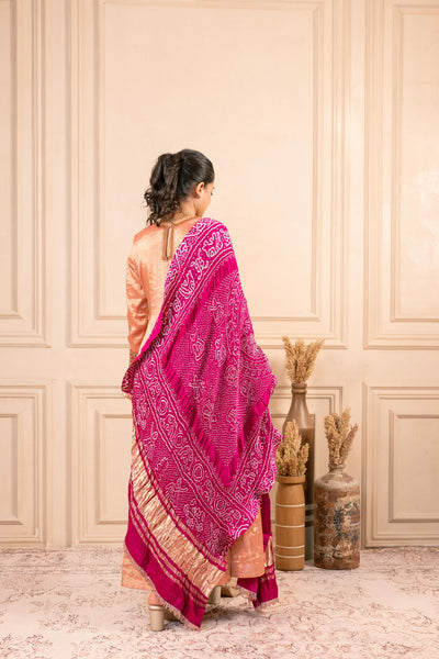 ROSE GOLD TISSUE ANARKALI