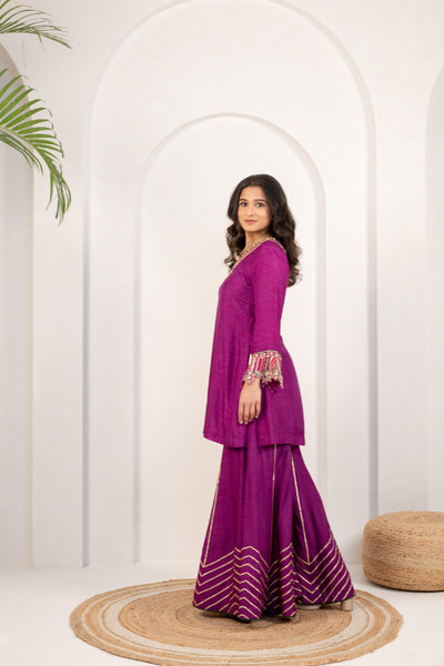 MAGENTA KURTA SARARA SET