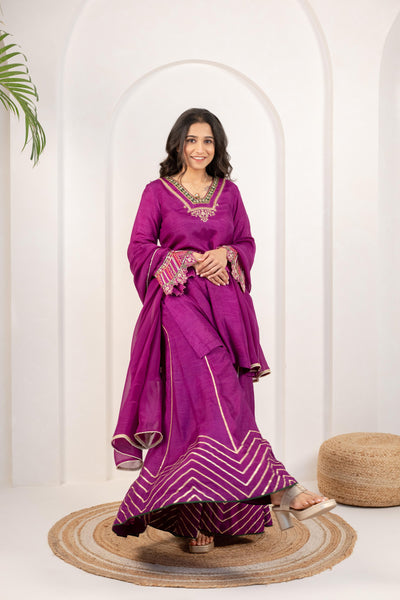 MAGENTA KURTA SARARA SET