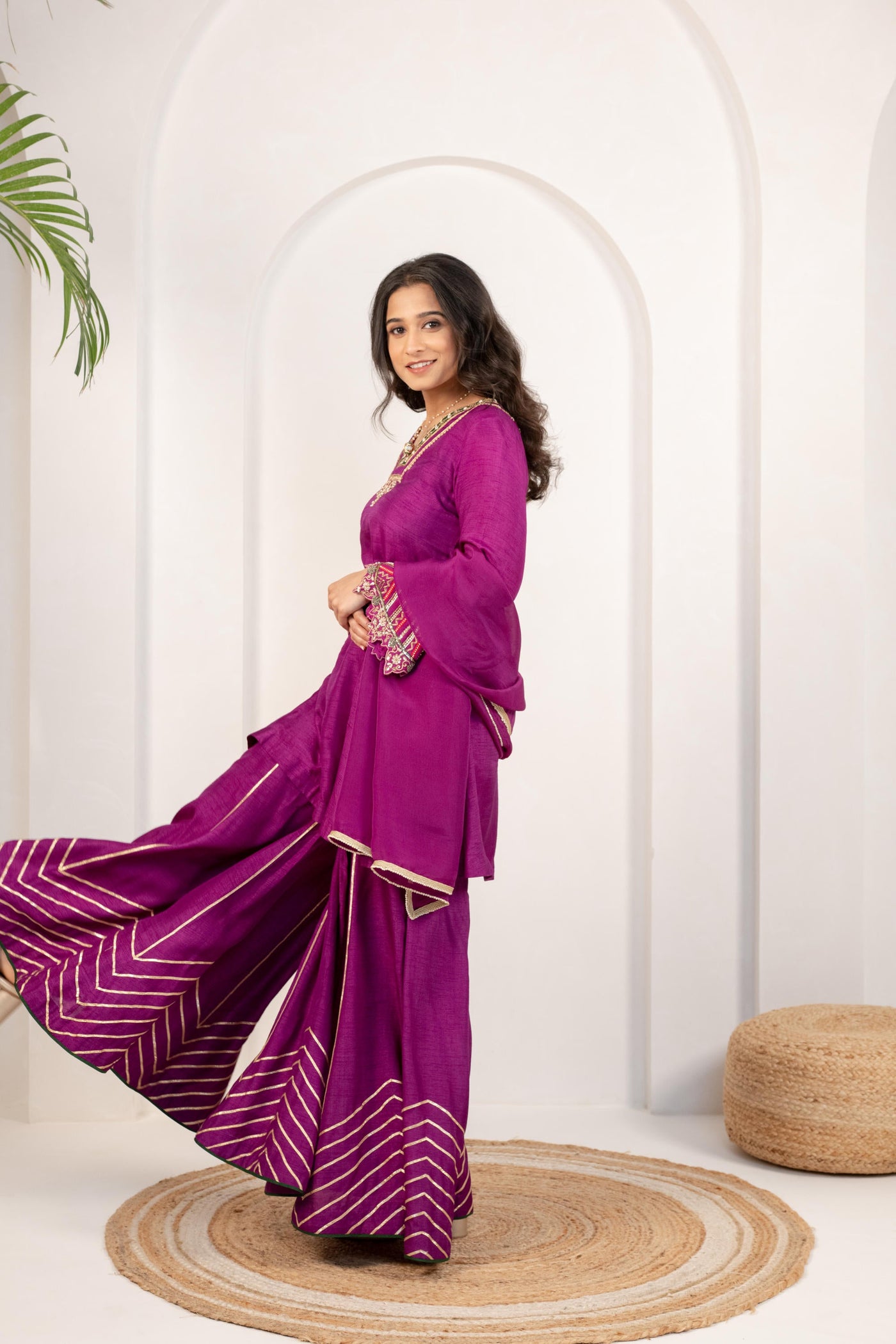 MAGENTA KURTA SARARA SET