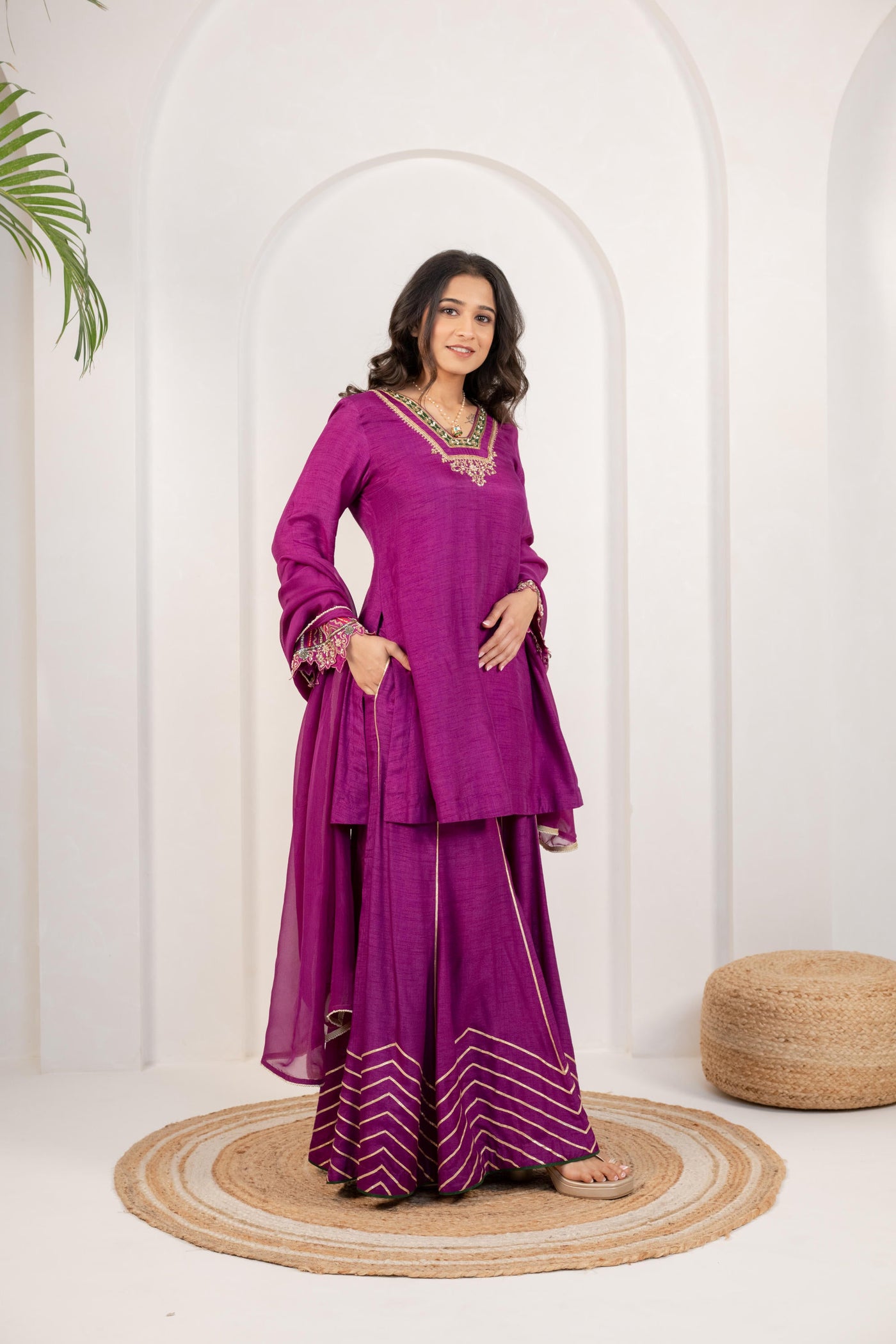 MAGENTA KURTA SARARA SET