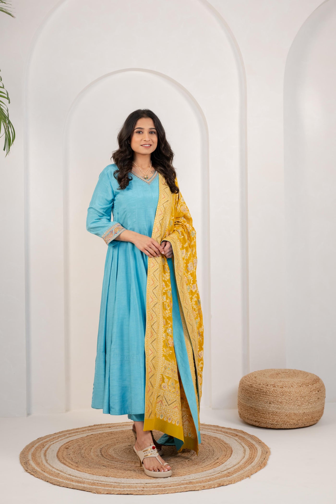 LIGHT BLUE ANARKALI SET
