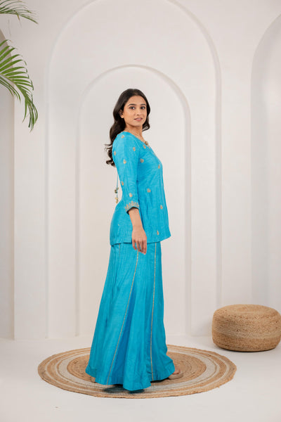 LIGHT BLUE KURTA SARARA SET