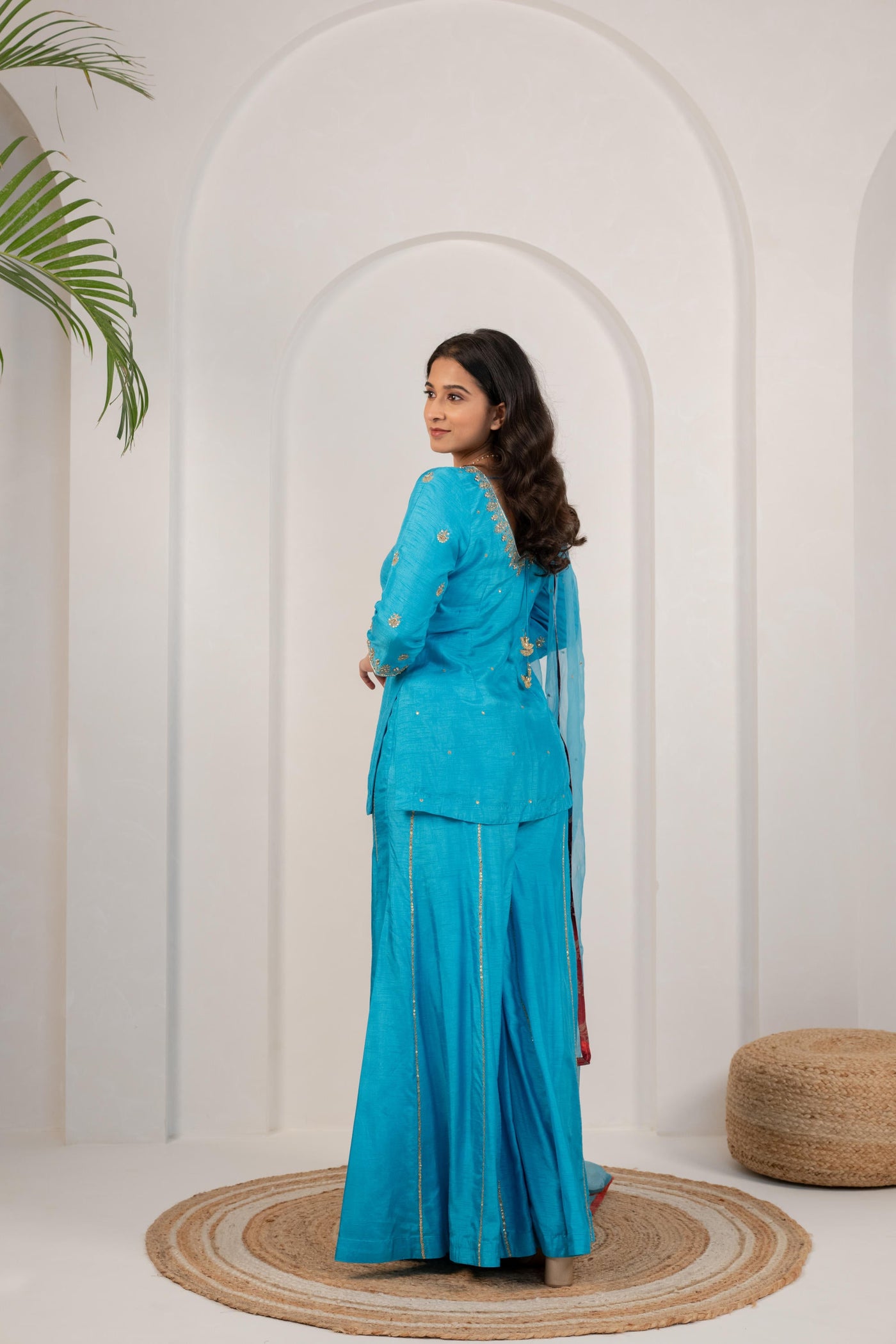 LIGHT BLUE KURTA SARARA SET