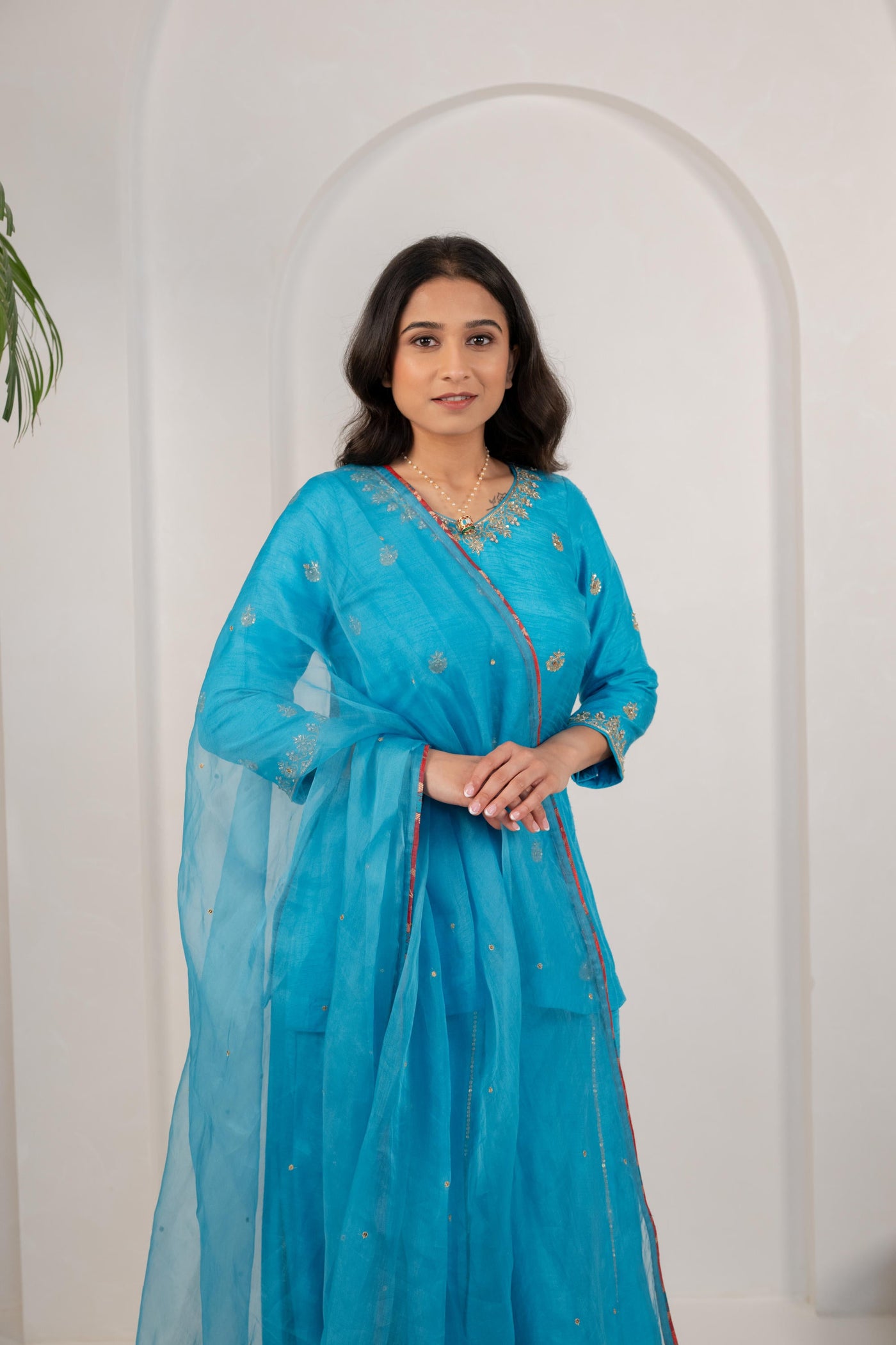 LIGHT BLUE KURTA SARARA SET