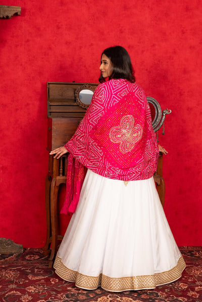 WHITE LEHENGA SET