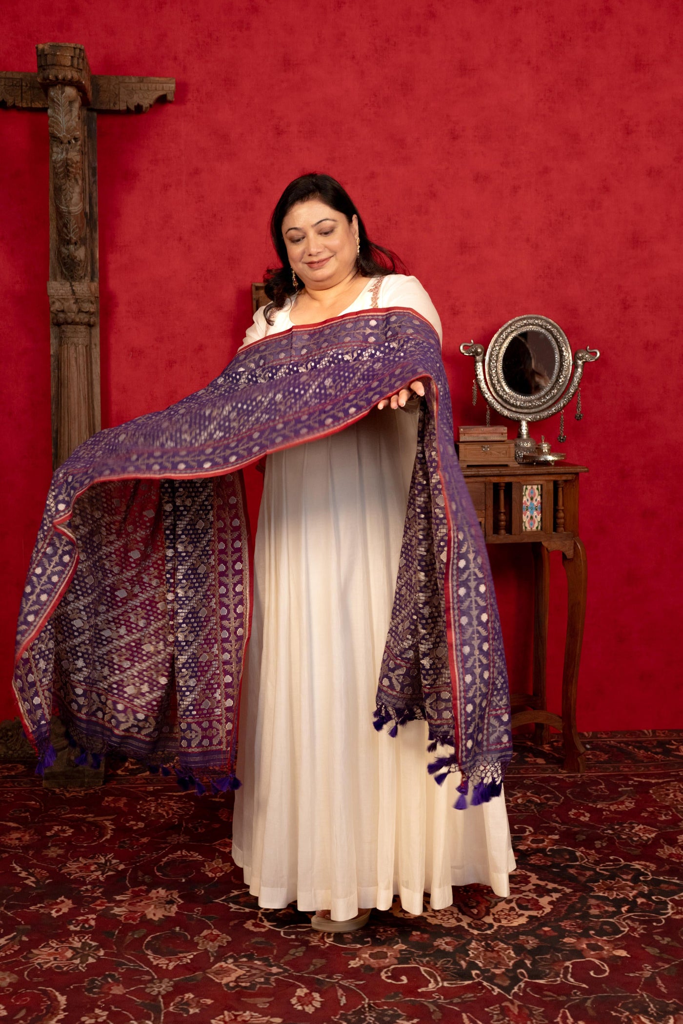 WHITE ANARKALI