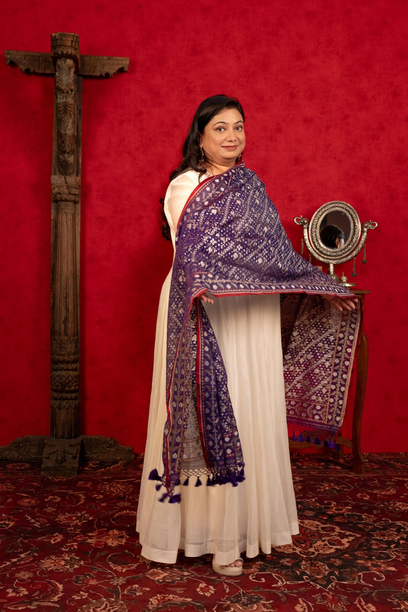 WHITE ANARKALI
