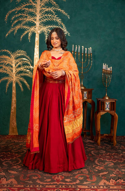 MAROON LEHENGA SET