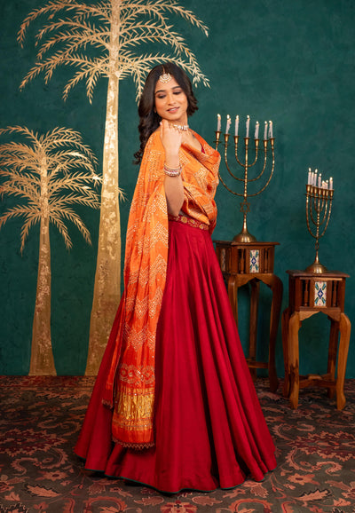 MAROON LEHENGA SET