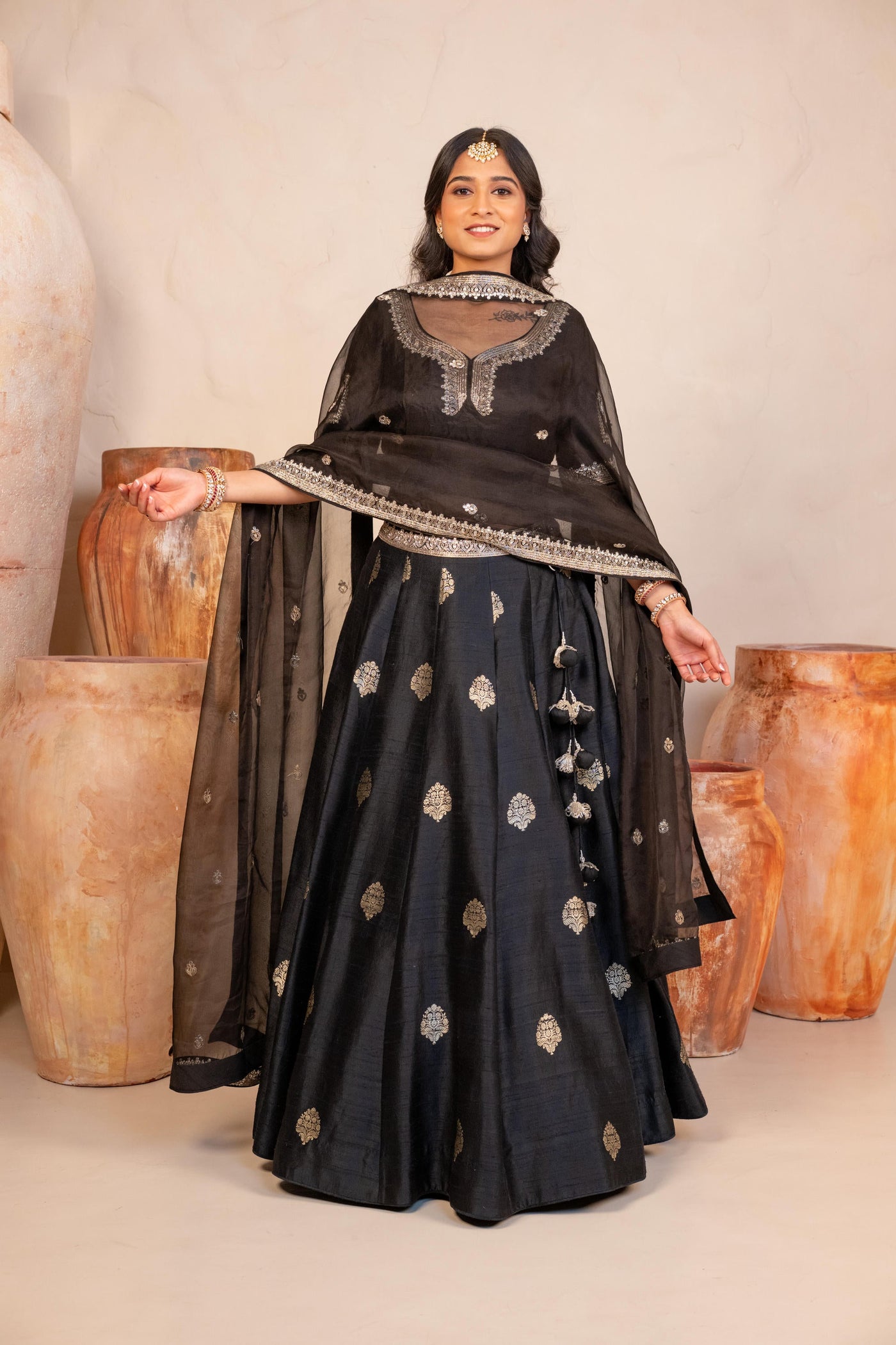 BLACK BANARASI LEHENGA