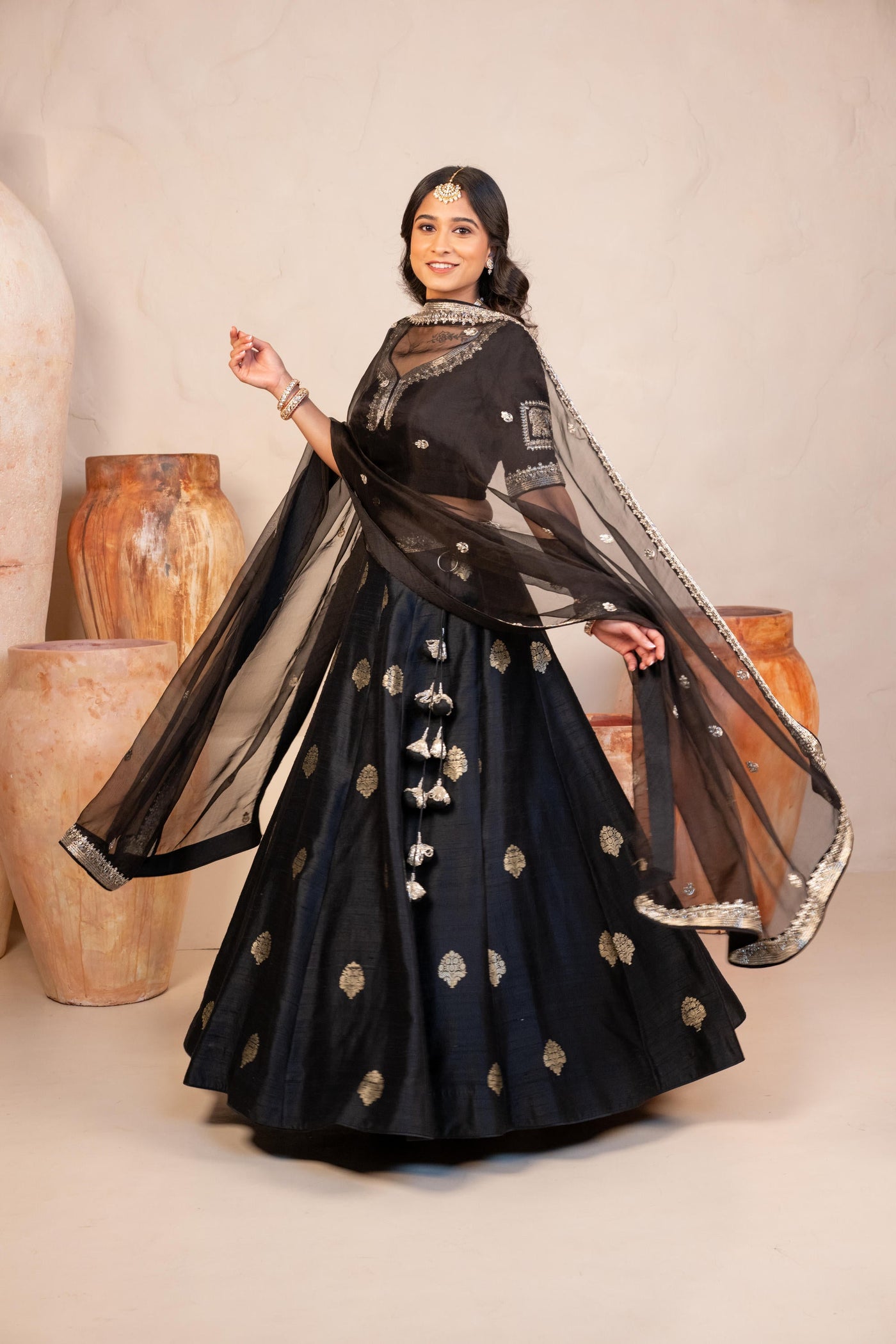 BLACK BANARASI LEHENGA