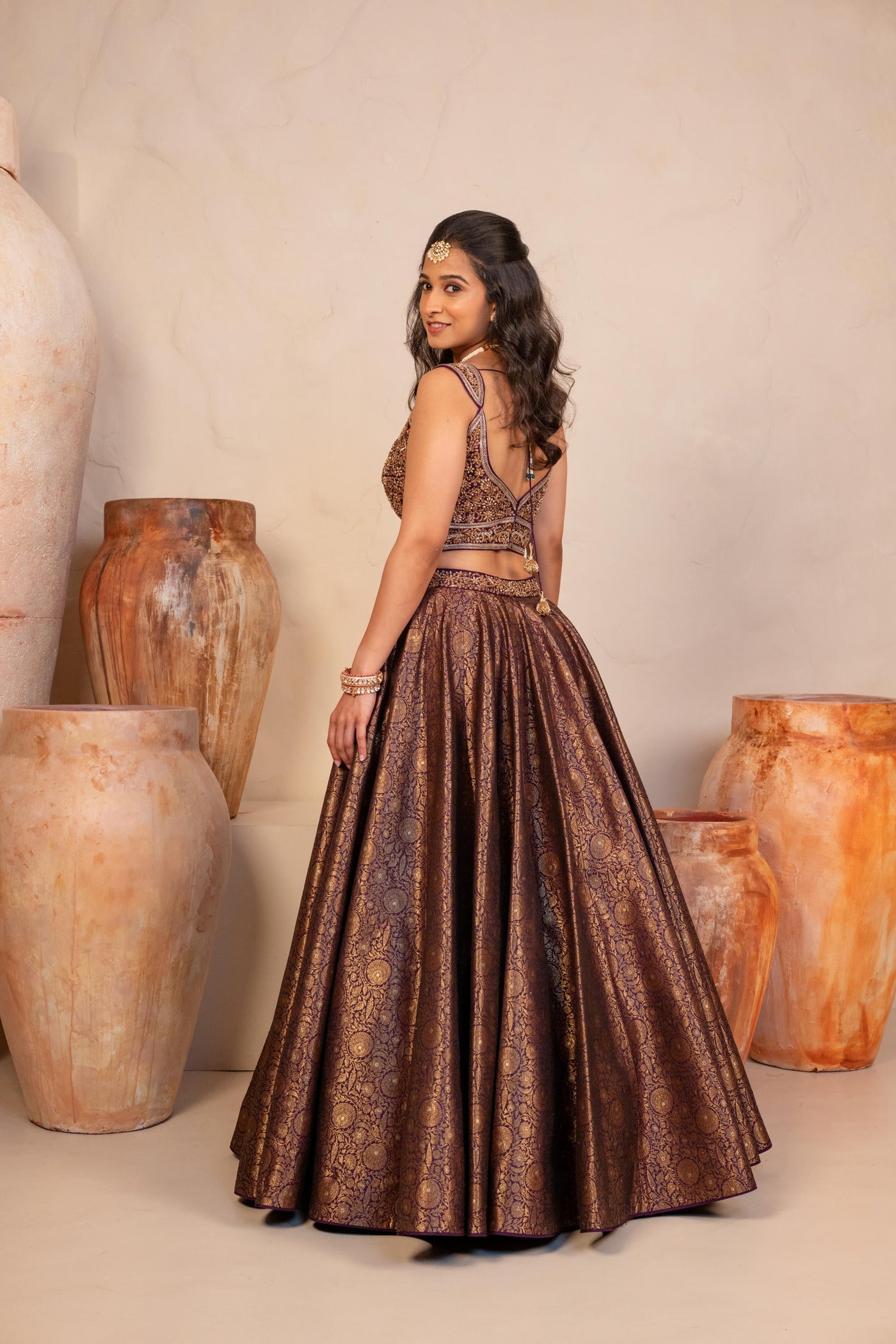 PURPLE BANARASI LEHENGA SET
