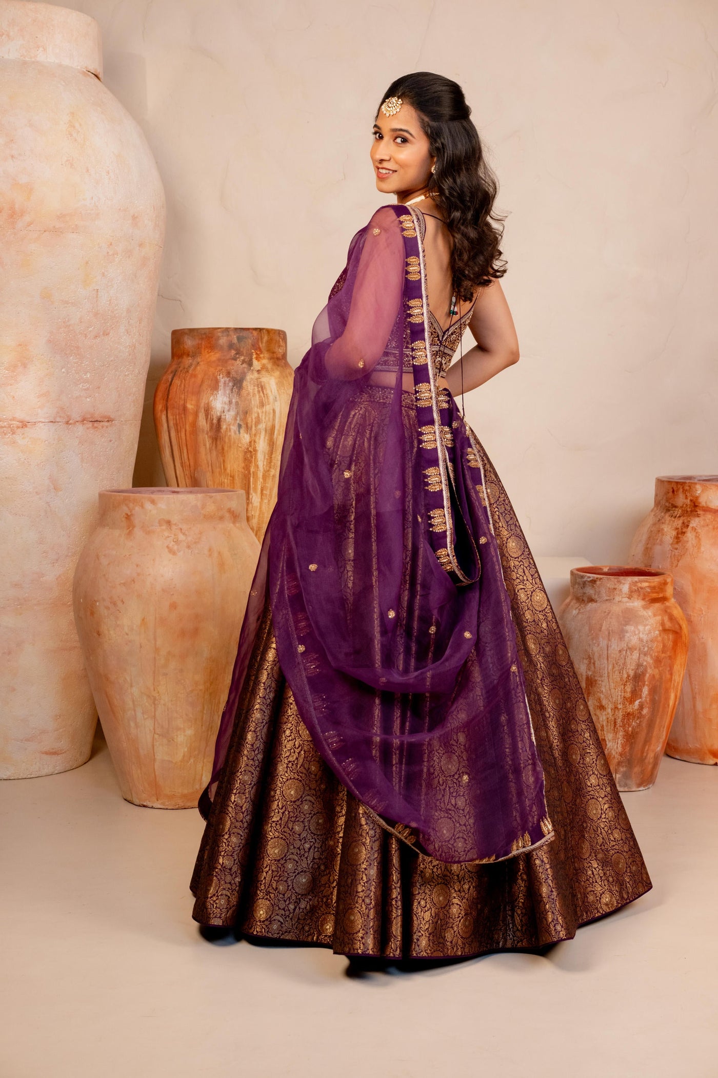 PURPLE BANARASI LEHENGA SET