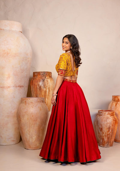 RED AND YELLOW LEHENGA SET