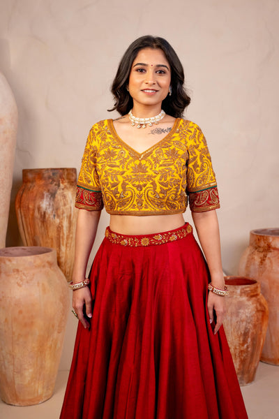 RED AND YELLOW LEHENGA SET