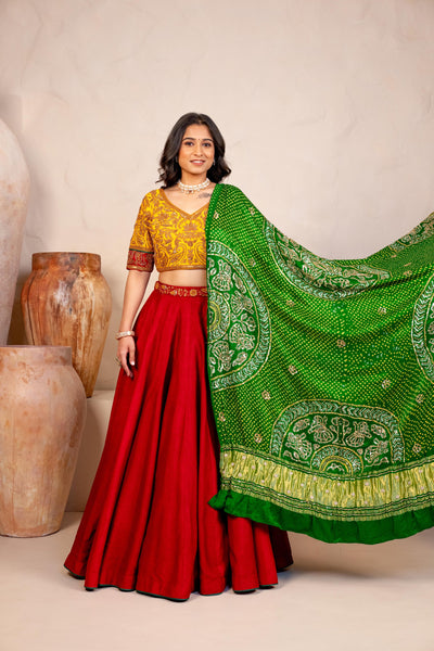 RED AND YELLOW LEHENGA SET