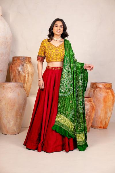 RED AND YELLOW LEHENGA SET