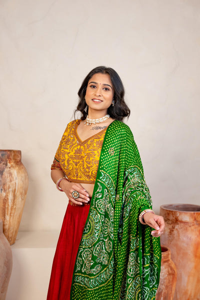 RED AND YELLOW LEHENGA SET