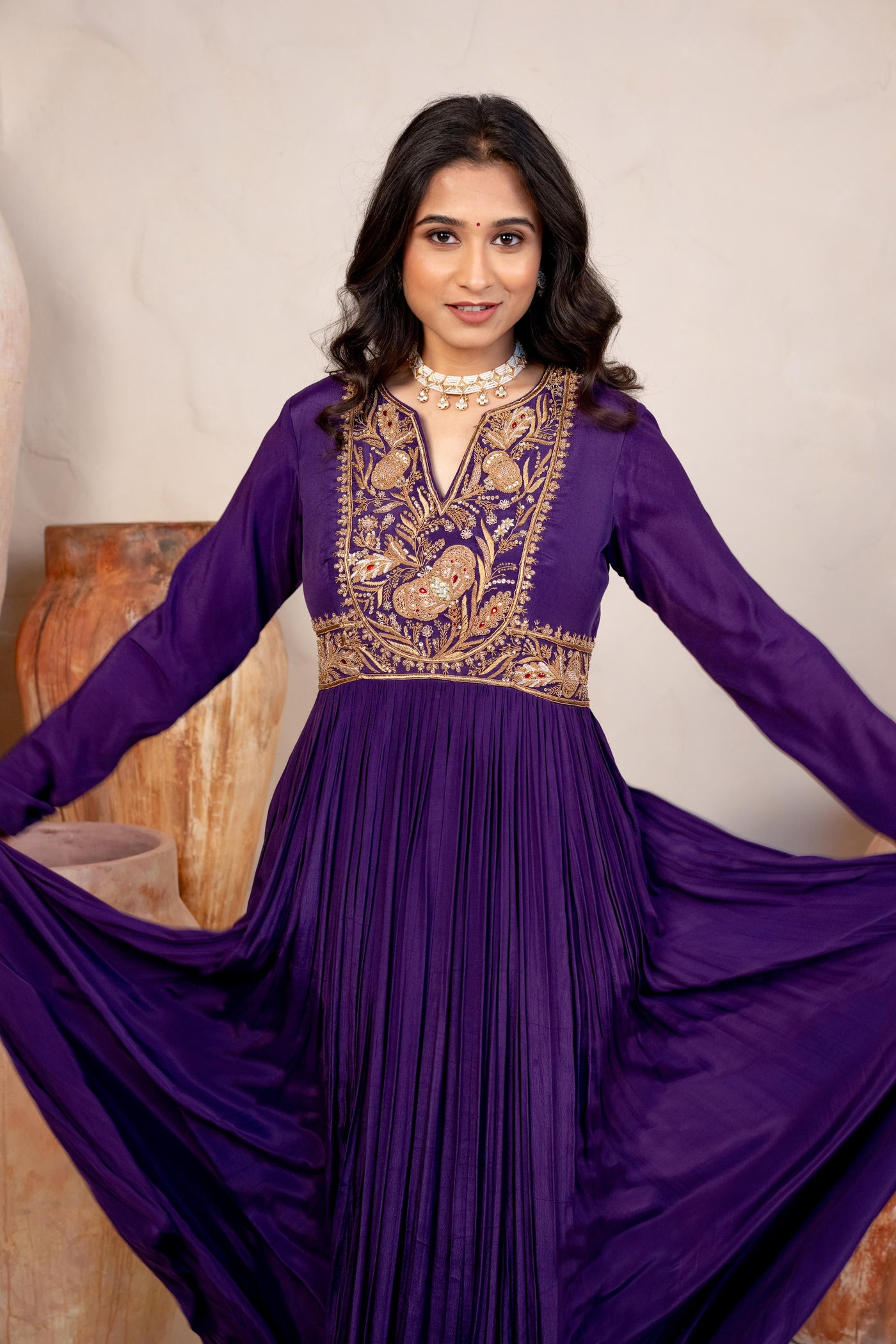 PURPLE ANARKALI SET