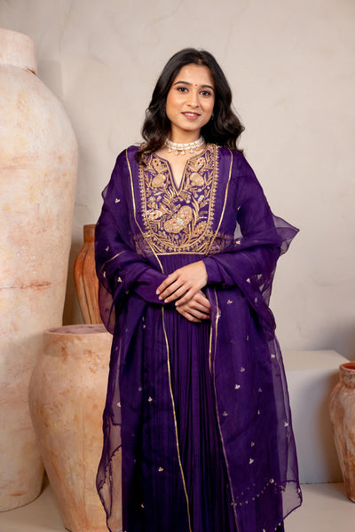 PURPLE ANARKALI SET