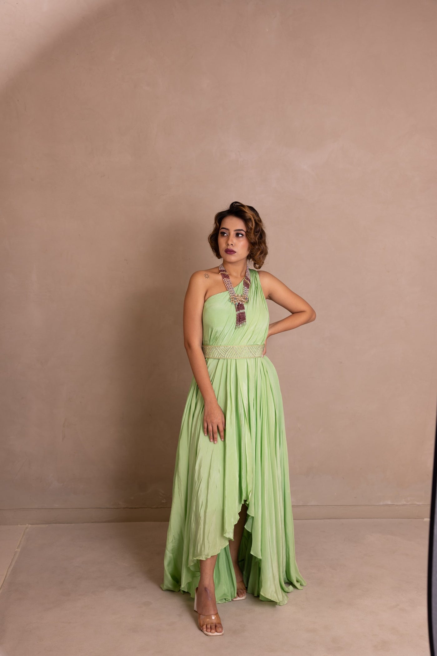 Mint green long dress