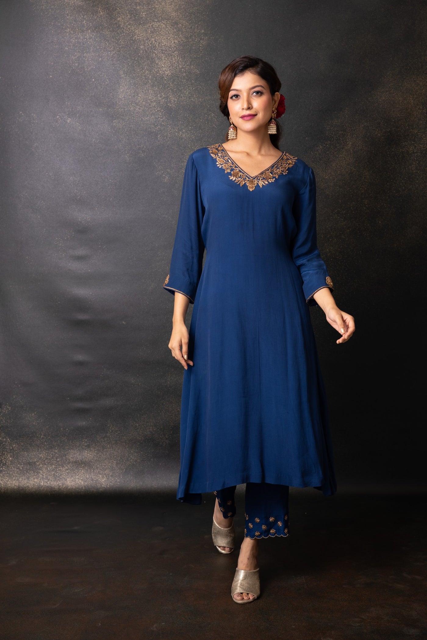 Navy blue kurta set